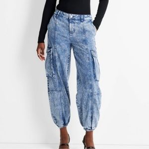Kahlana Barfield x Target Future Collective Acid Wash Cargo Jeans Size 12